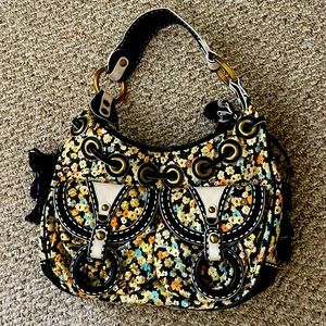 Isabella Fiore purse 8 1/2x12 sequins and leather tassels. Like new